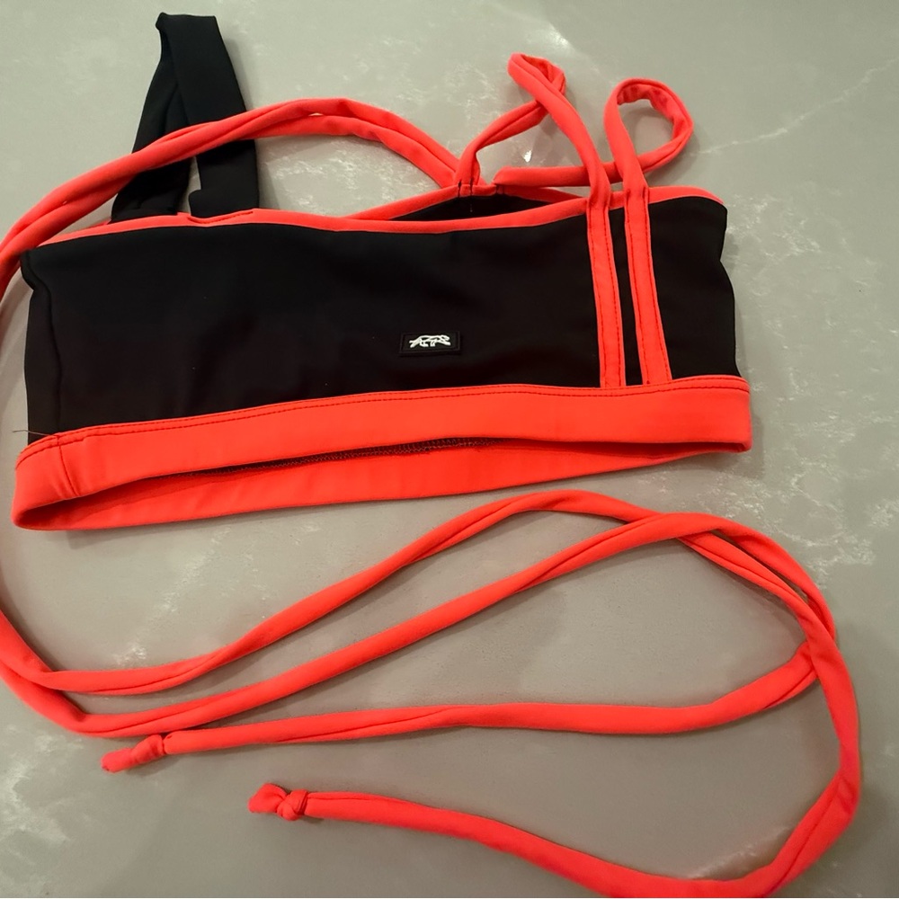 Tiger Friday Women's Black and orange bra top